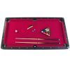 6-ft Pool Table with Table Tennis Top - Black with Red Felt