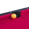 6-ft Pool Table with Table Tennis Top - Black with Red Felt